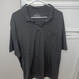 Vineyard Vines Edgartown Mens XL Grey Pima Cotton Blend Polo Spandex Polyester